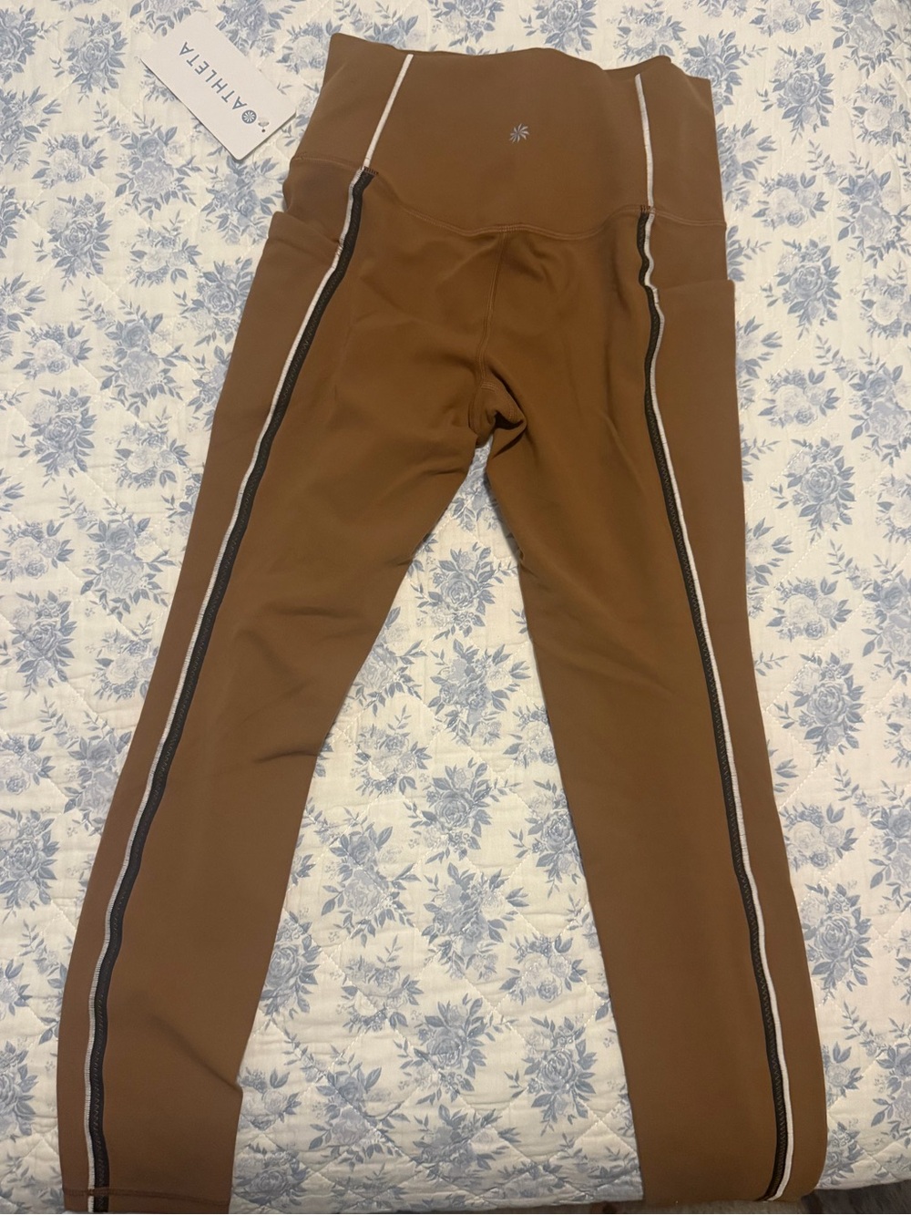 Athleta Woman’s Brown Leggings with Contrasting Side Stripes